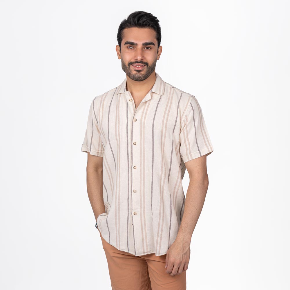 پیراهن آستین کوتاه یقه کمپ Retro