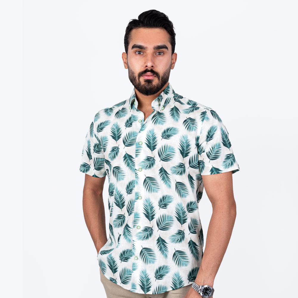 پیراهن آستین کوتاه برگ نخل