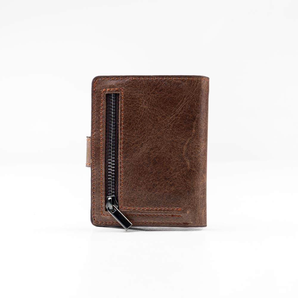 کیف پول چرم وینتیج جیبی دکمه فشاری smart