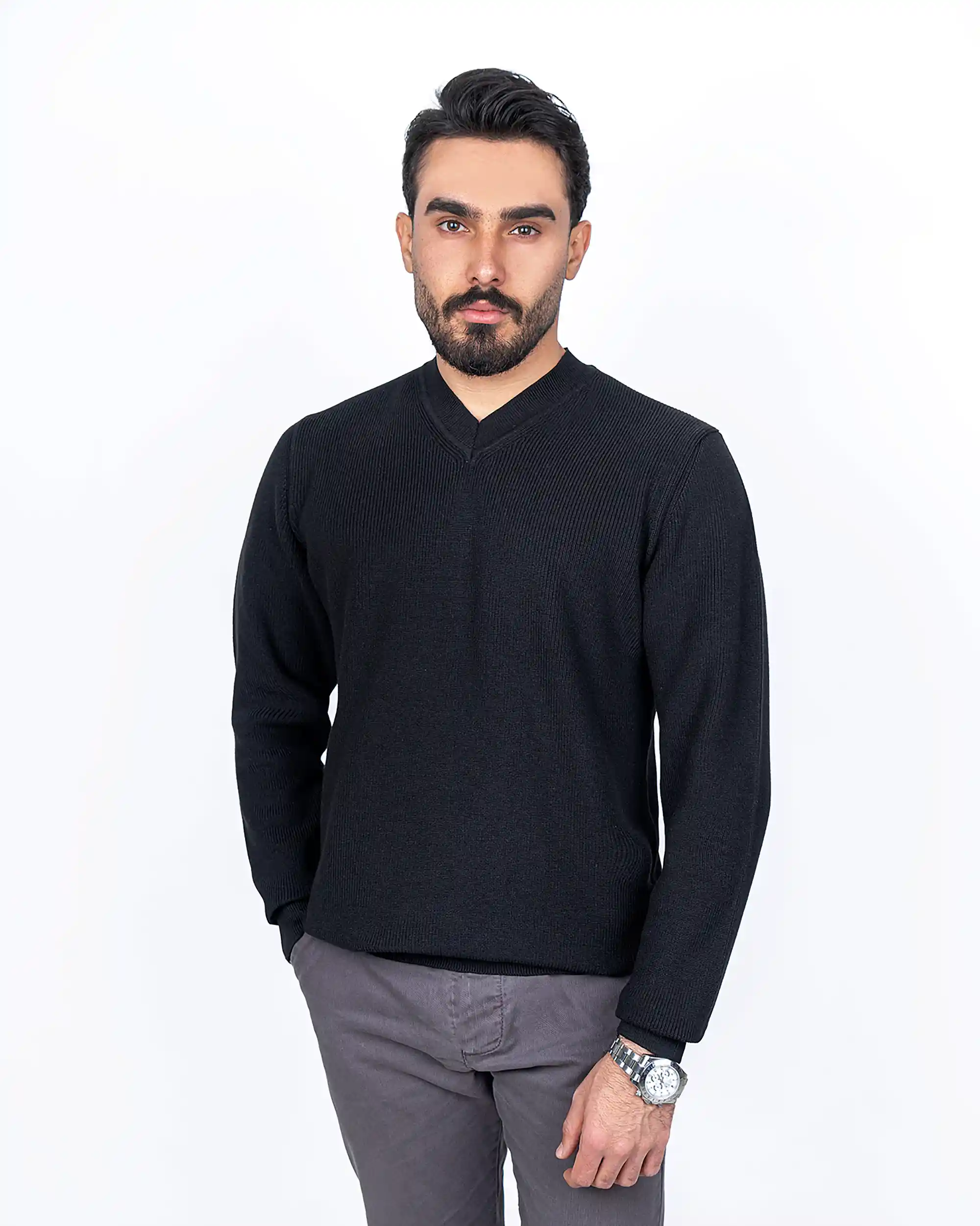 پلیور یقه هفت ریز بافت