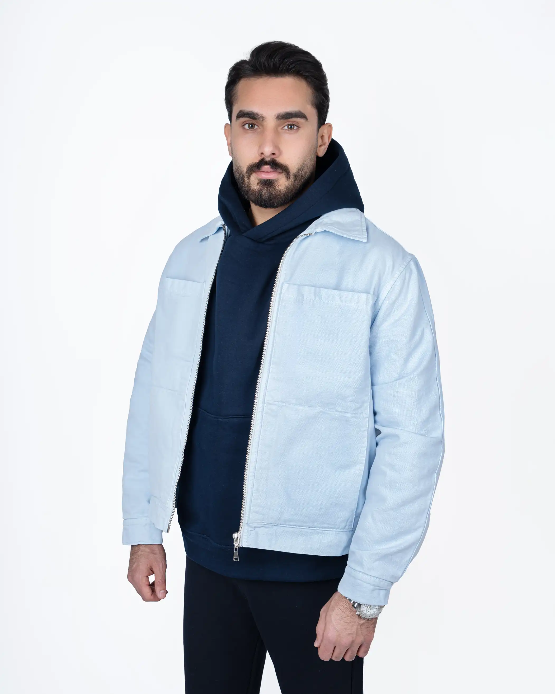 کاپشن کتان chest-pockets