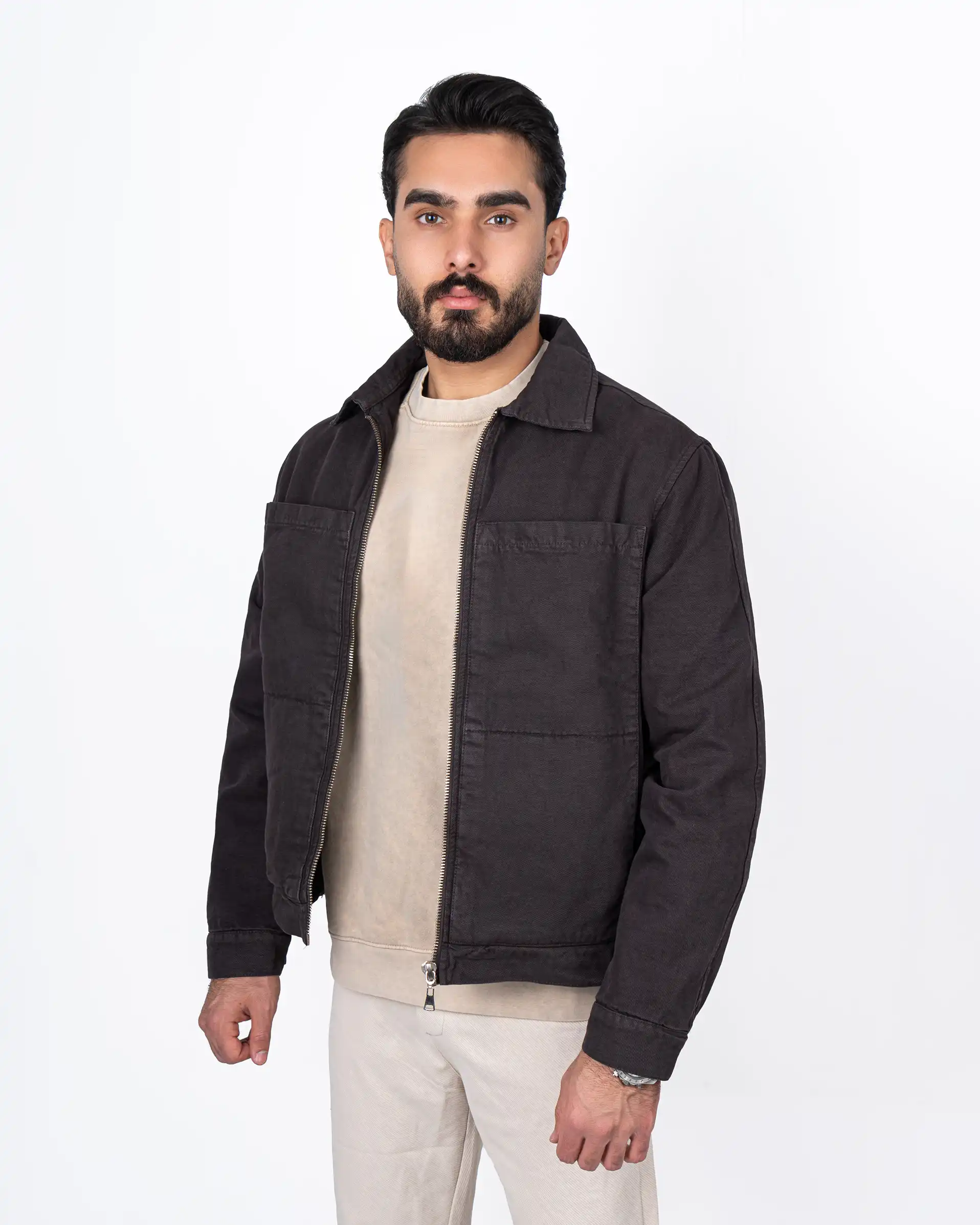 کاپشن کتان chest-pockets