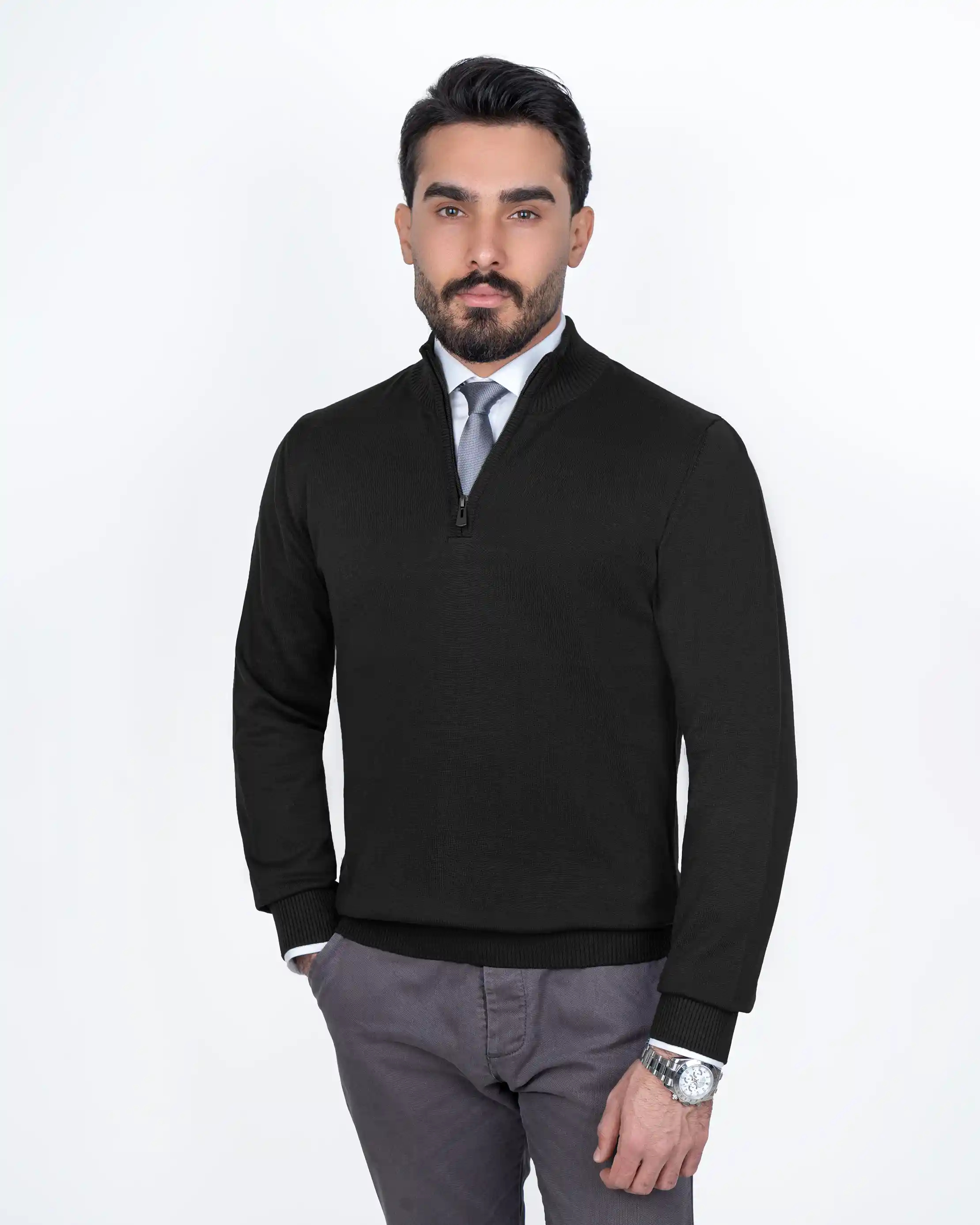 پلیور نیم زیپ یقه ایستاده