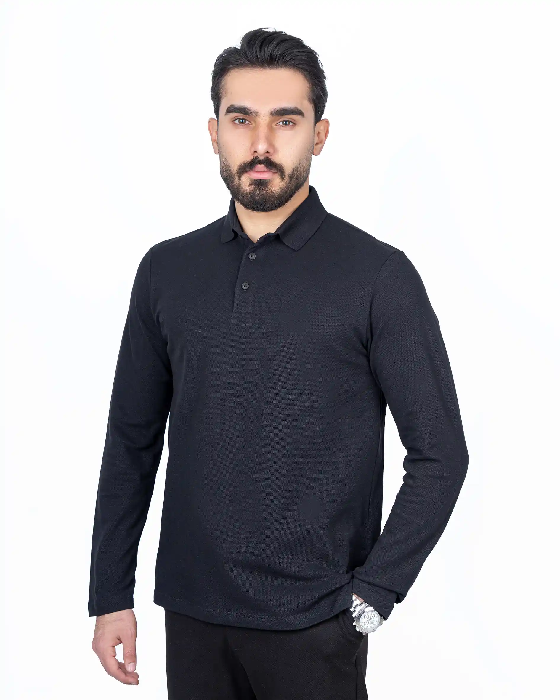 پولوشرت آستین بلند جودون سه دکمه