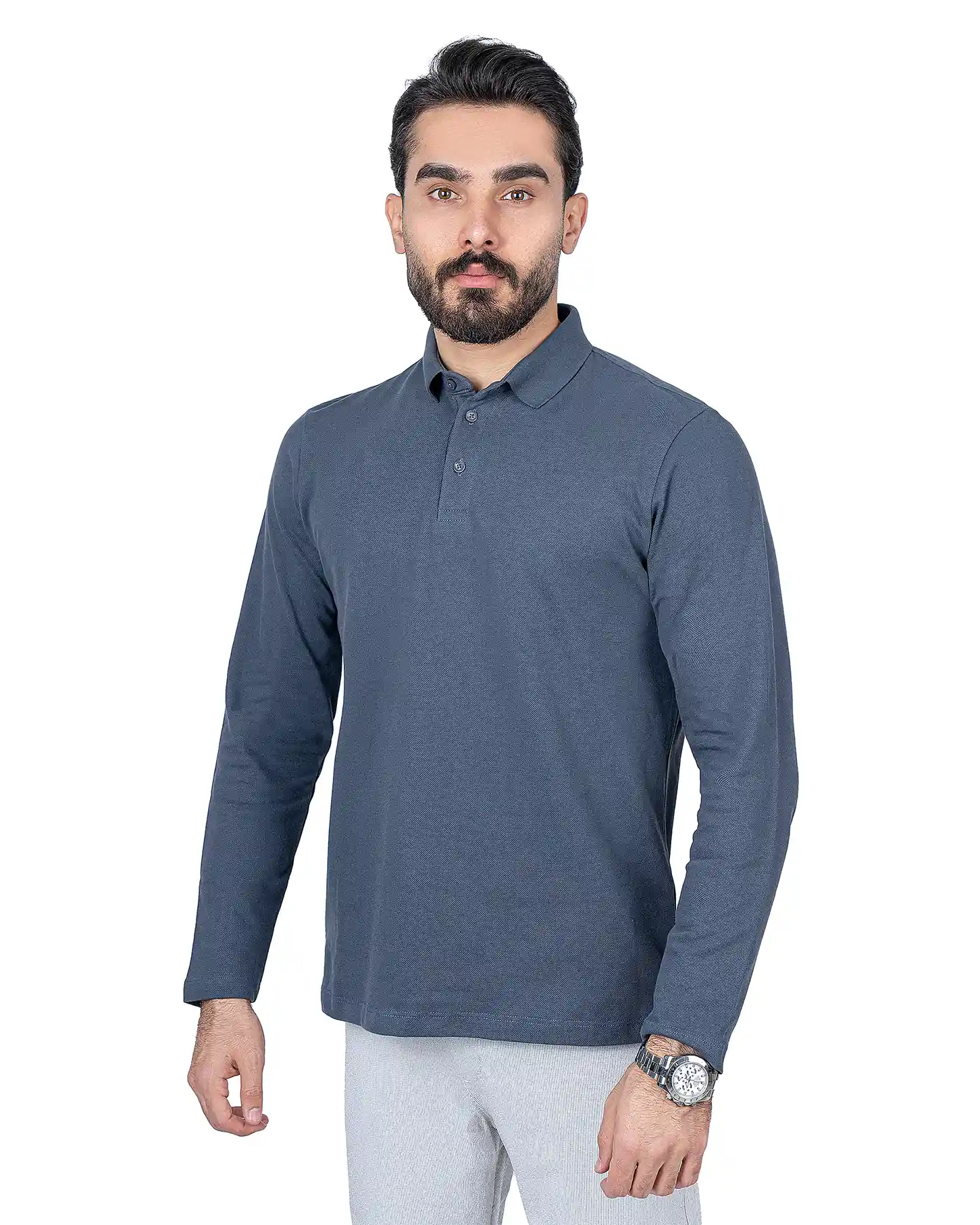 پولوشرت آستین بلند جودون سه دکمه