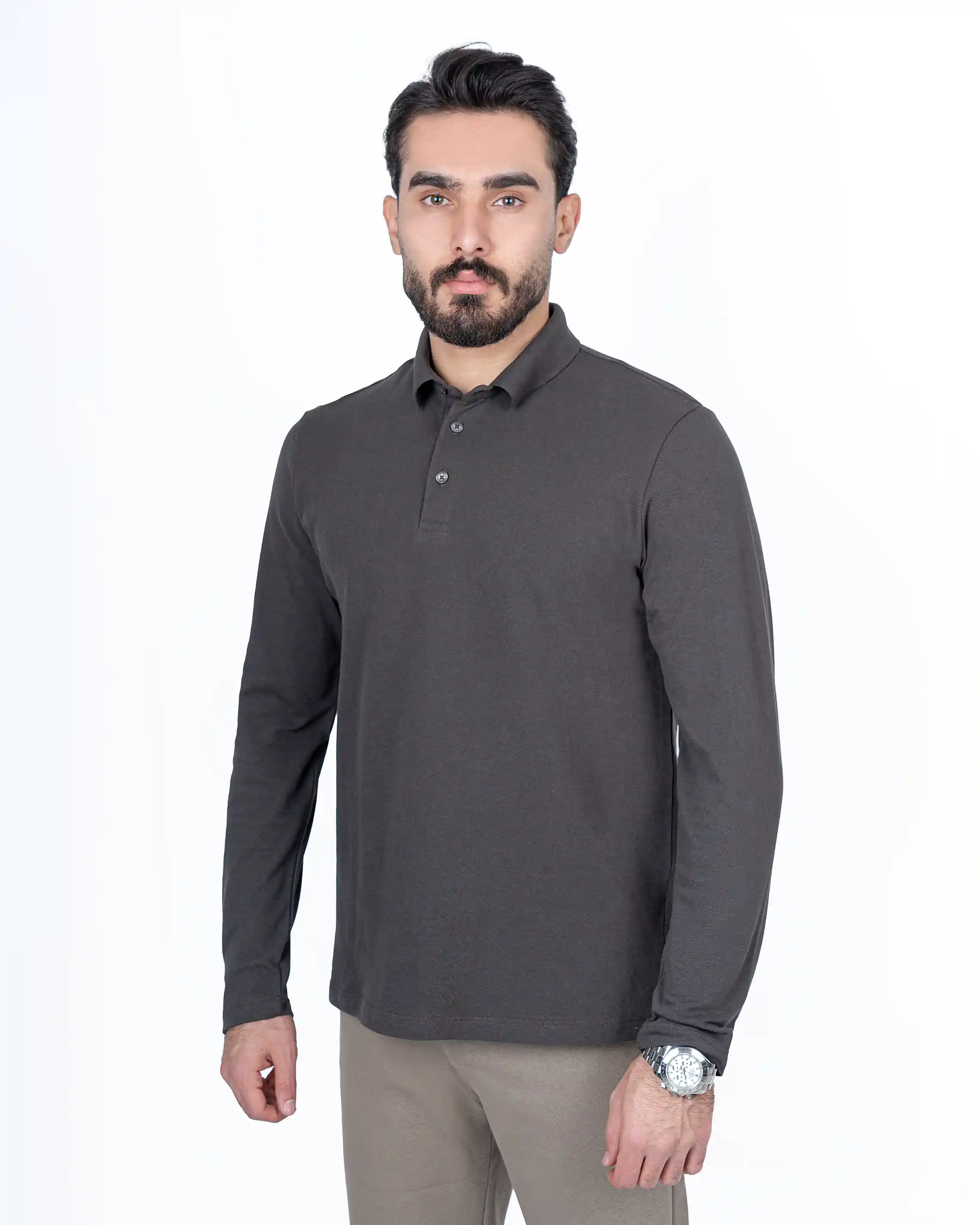 پولوشرت آستین بلند جودون سه دکمه