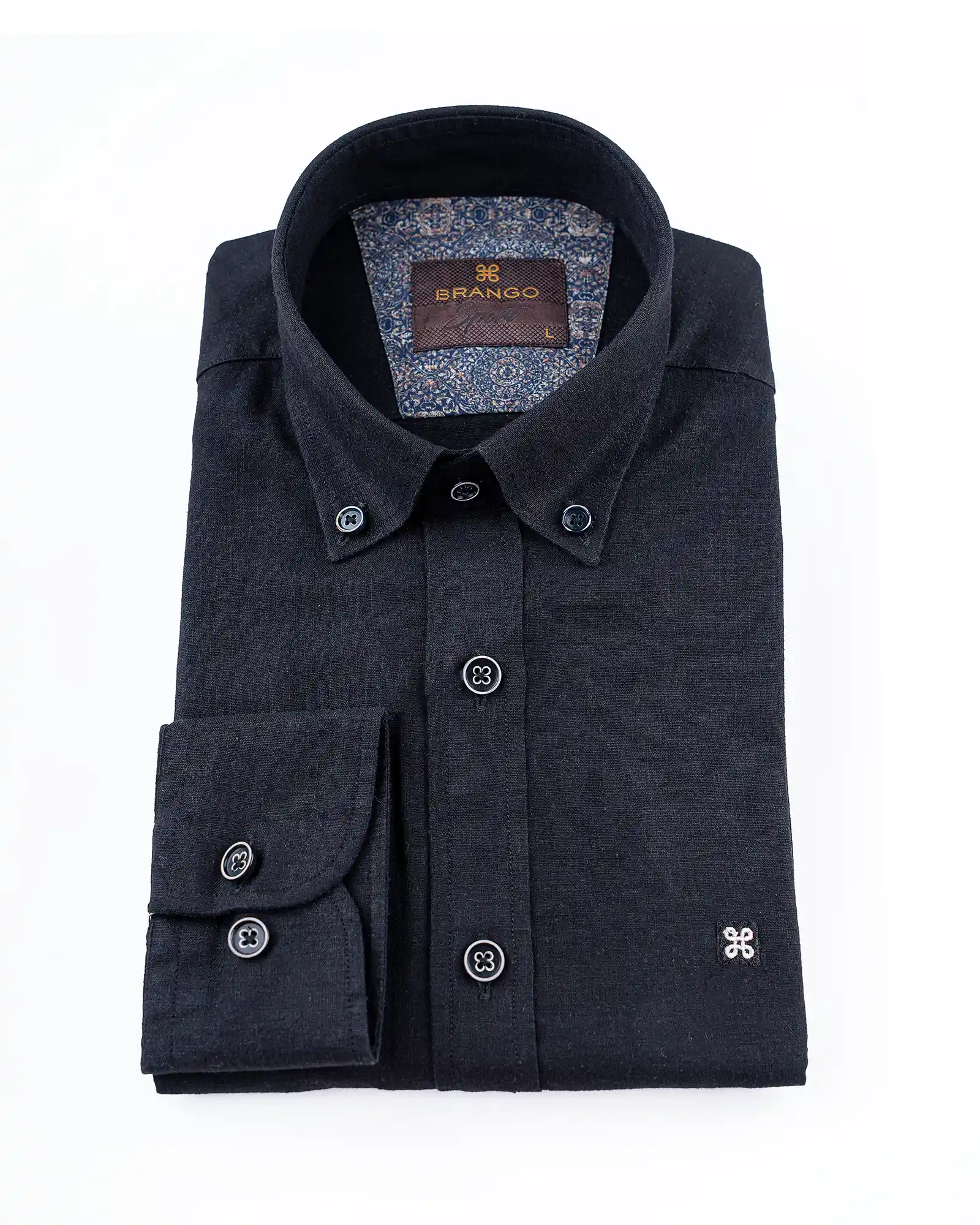 پیراهن آستین بلند جلو دوبل لینن