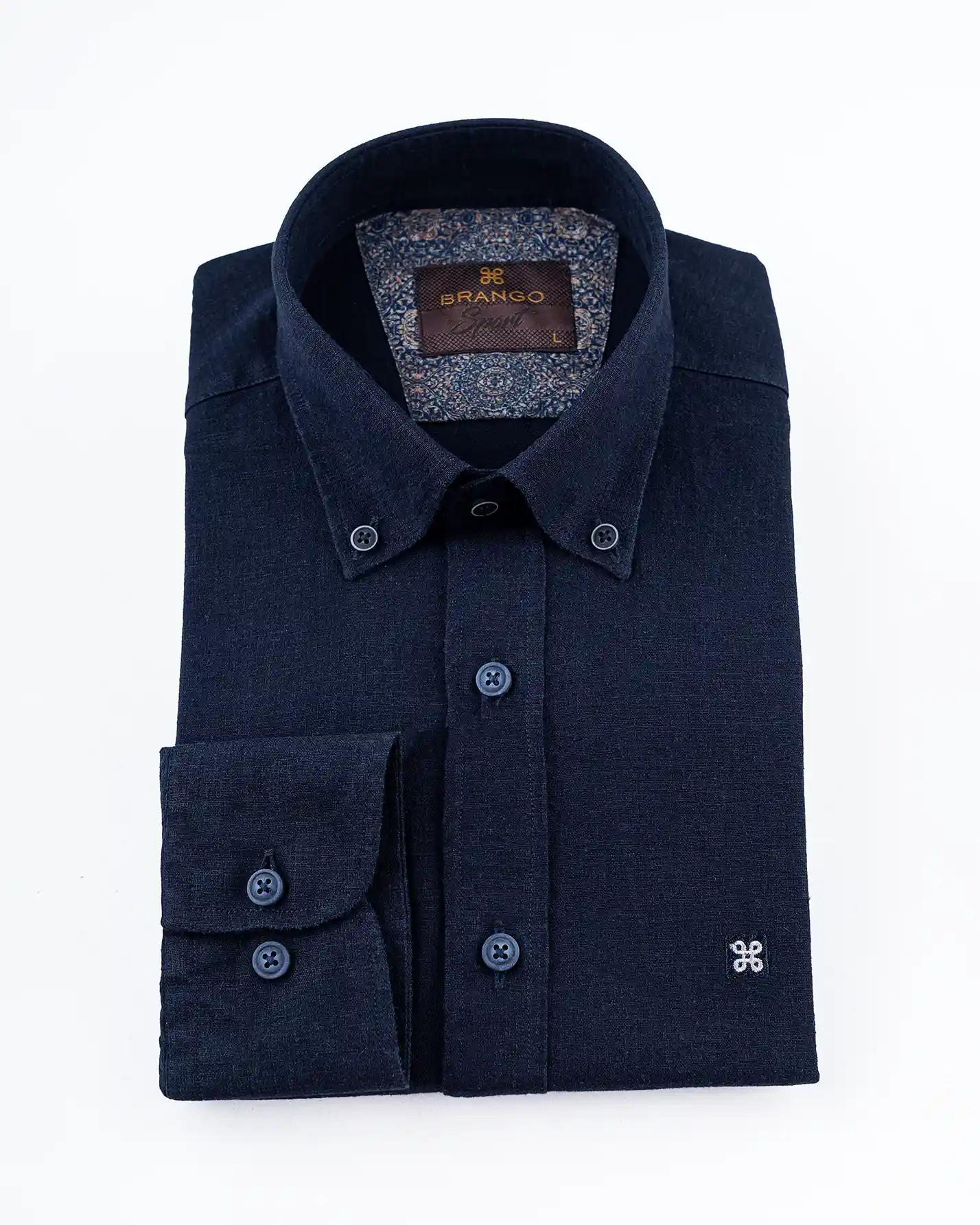 پیراهن آستین بلند جلو دوبل لینن