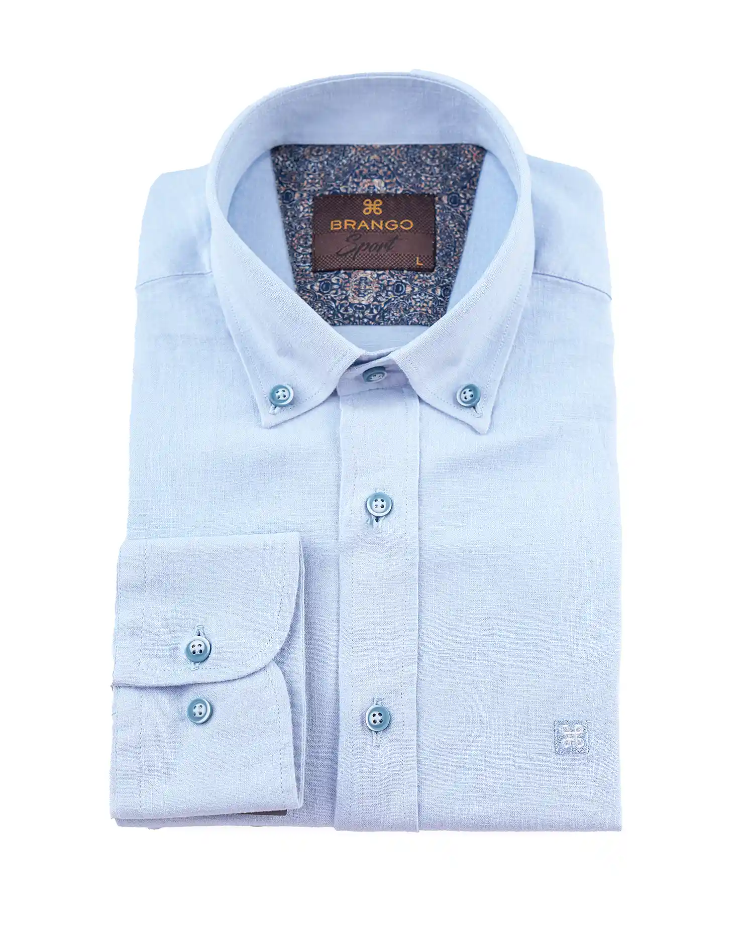 پیراهن آستین بلند جلو دوبل لینن