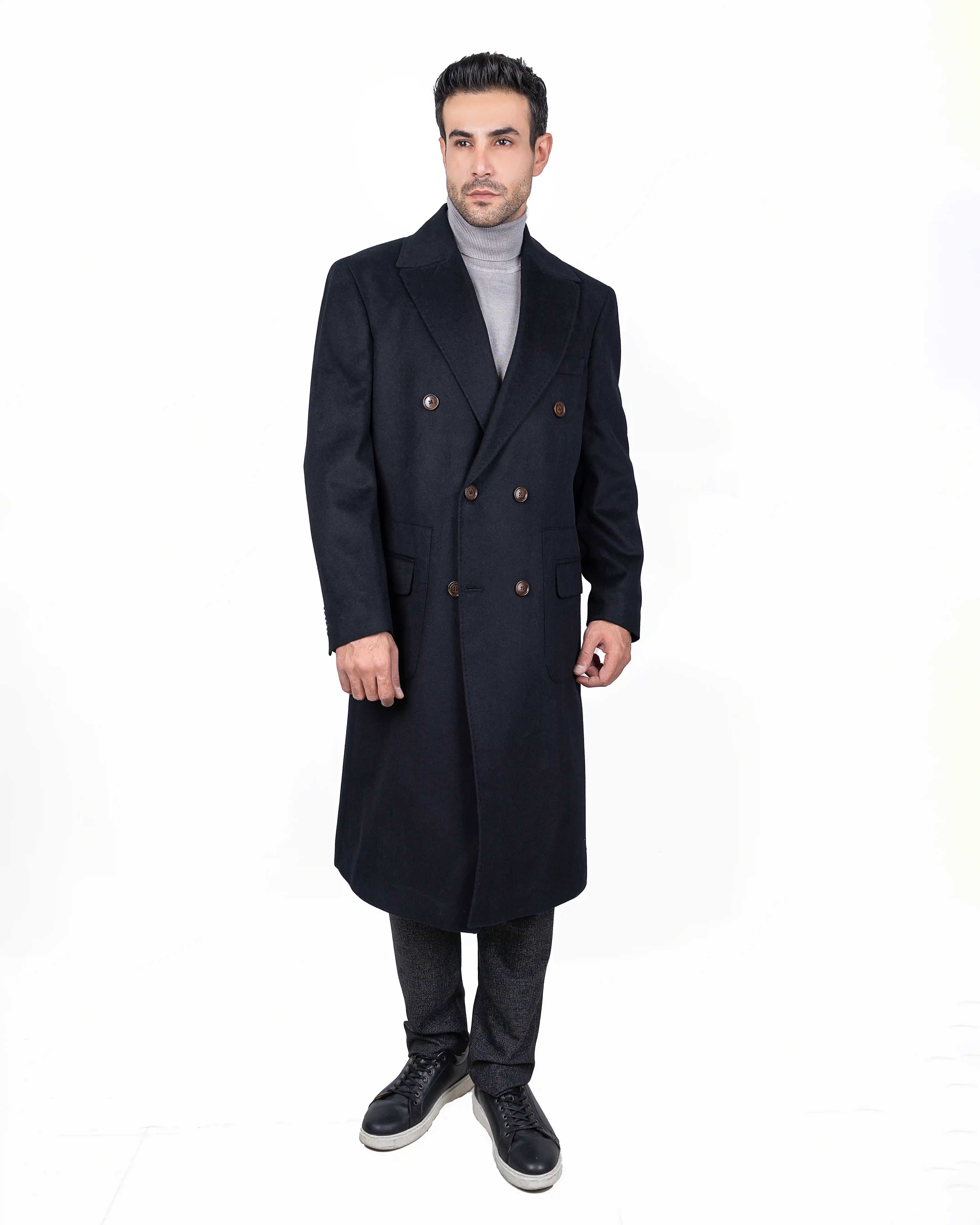 پالتو دبل برست دو جیب پاکتی