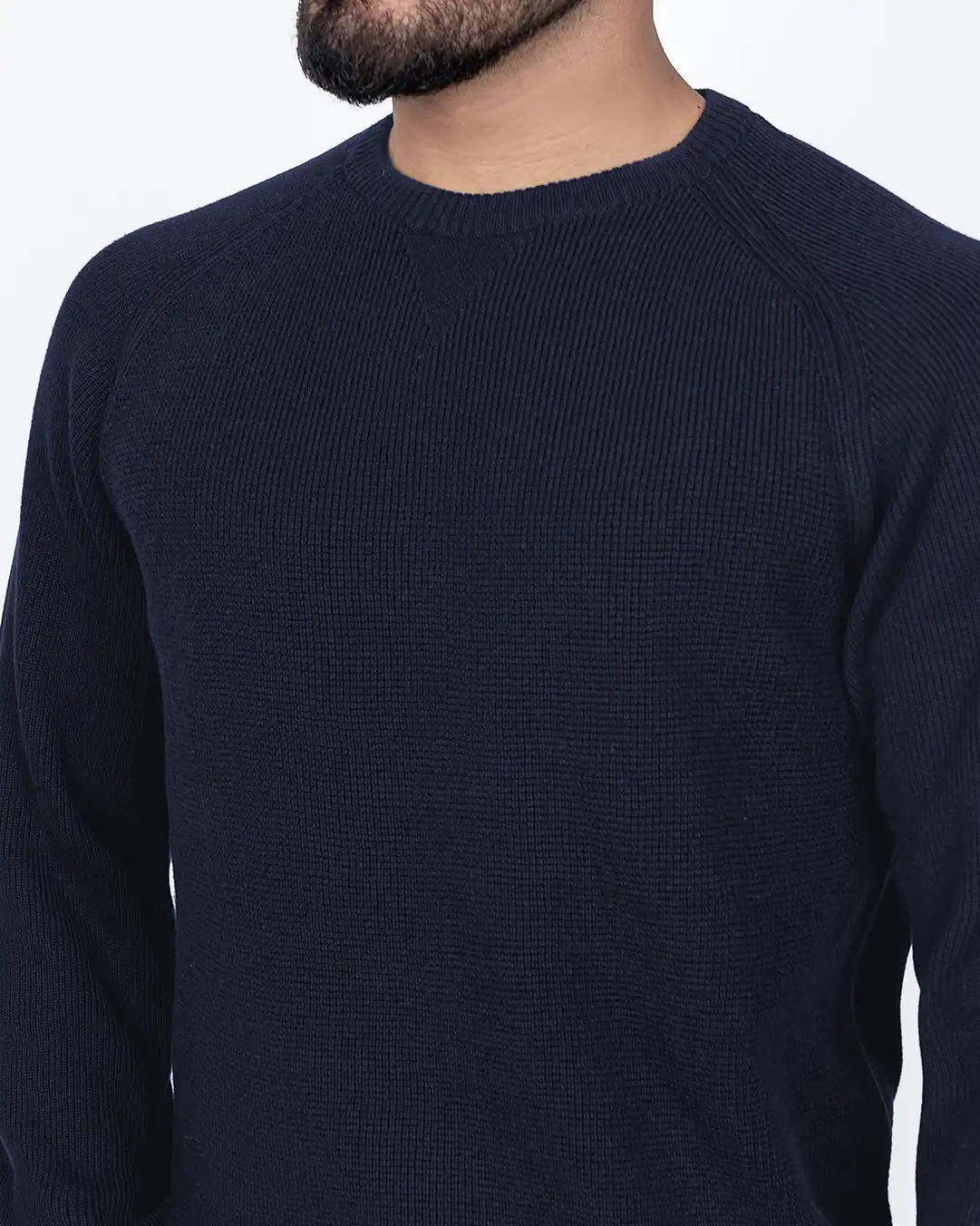 پلیور یقه گرد طرح بافت ریز