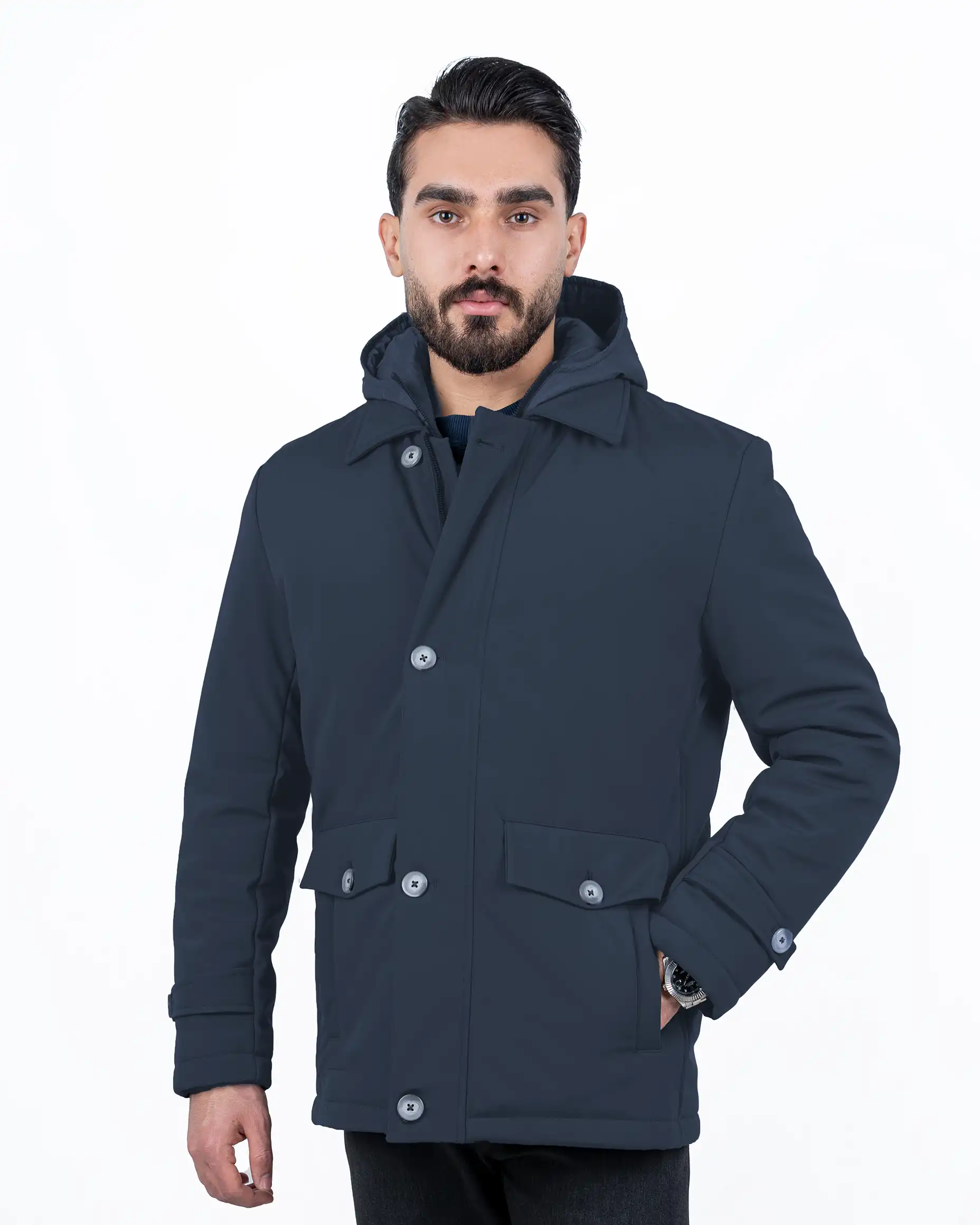 کاپشن زمستانی لاینر کلاهدار 