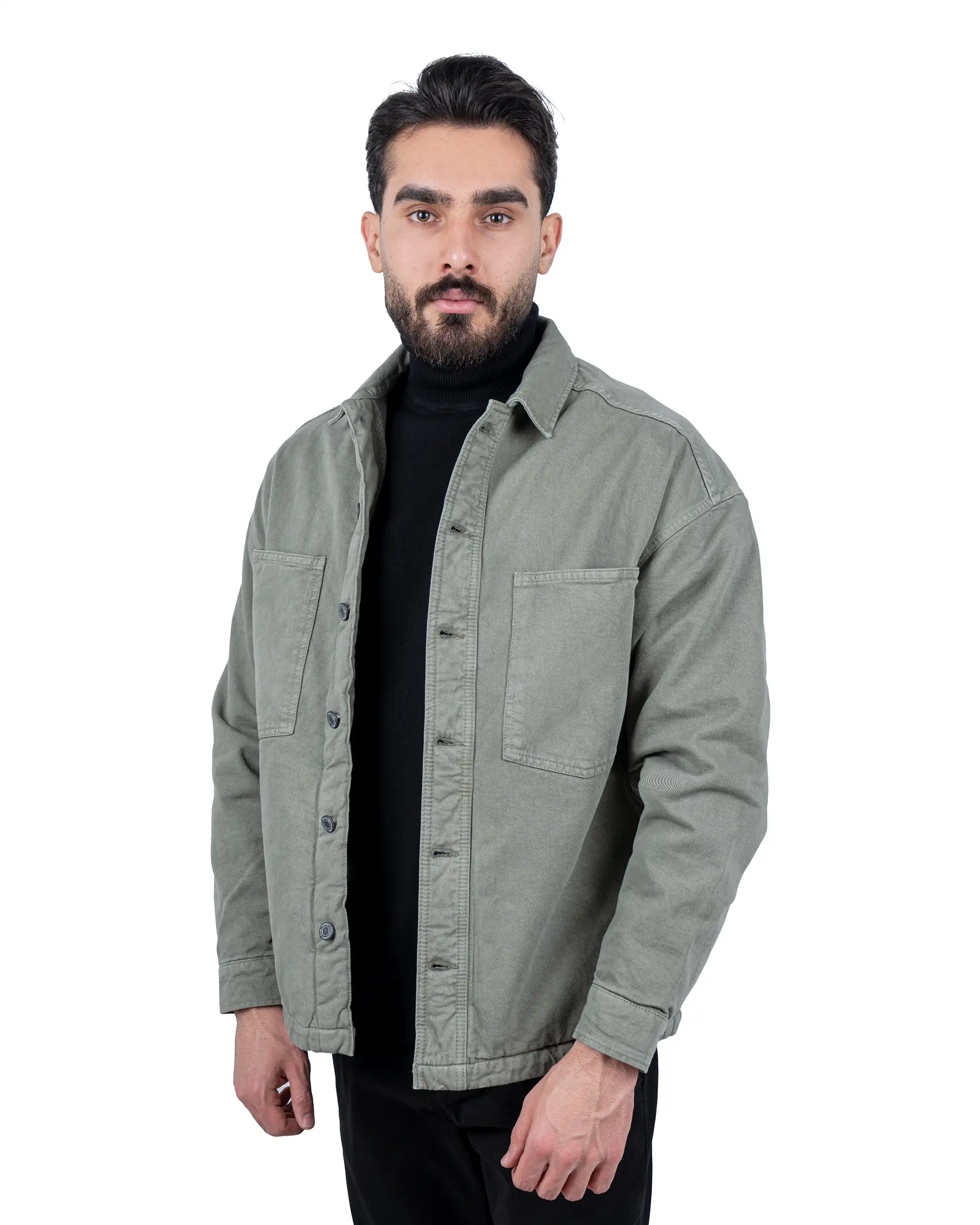 کاپشن کتان کج راه دو جیب پاکتی cut Box