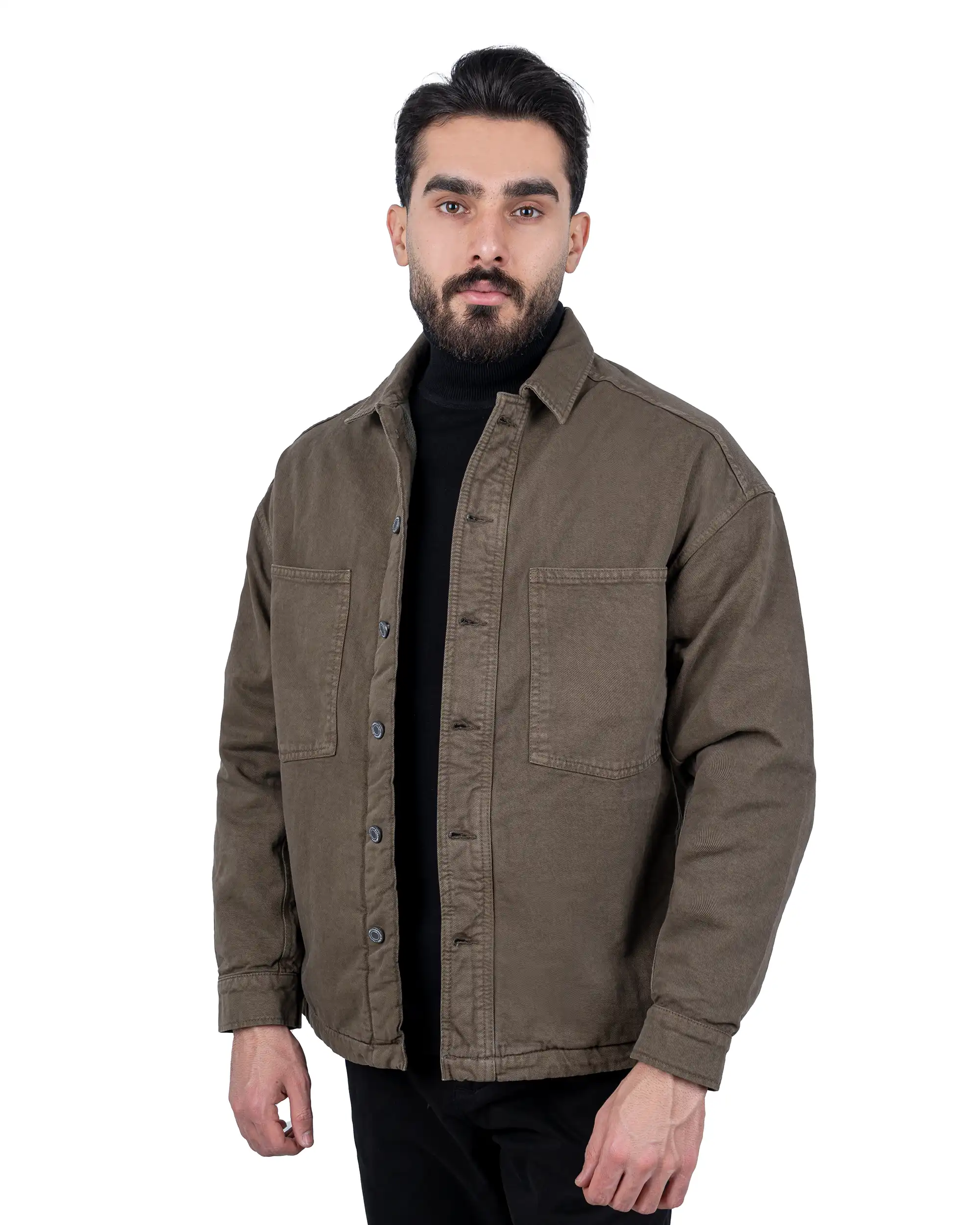 کاپشن کتان کج راه دو جیب پاکتی cut Box