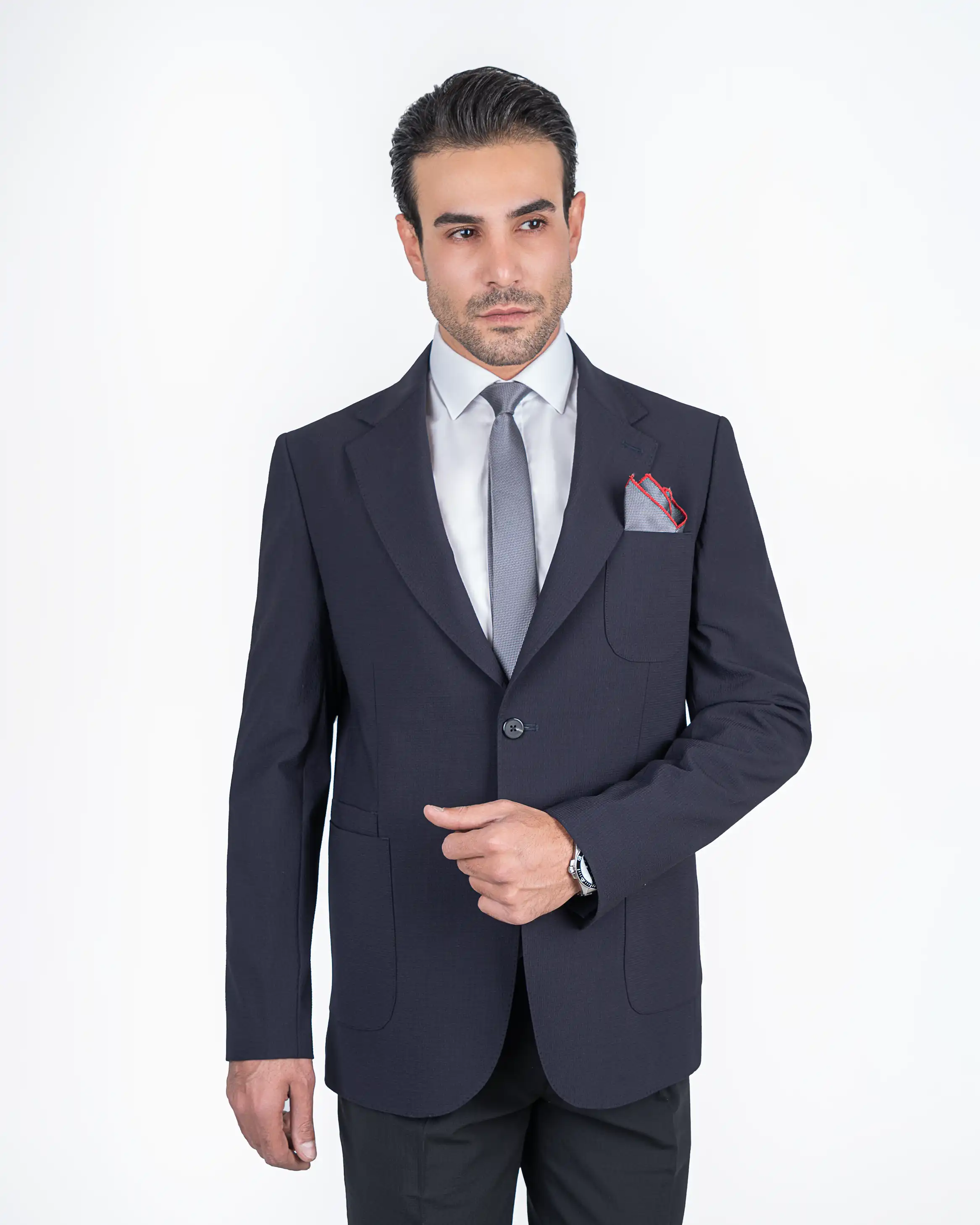 کت تک نیم آستر دو دکمه غفره