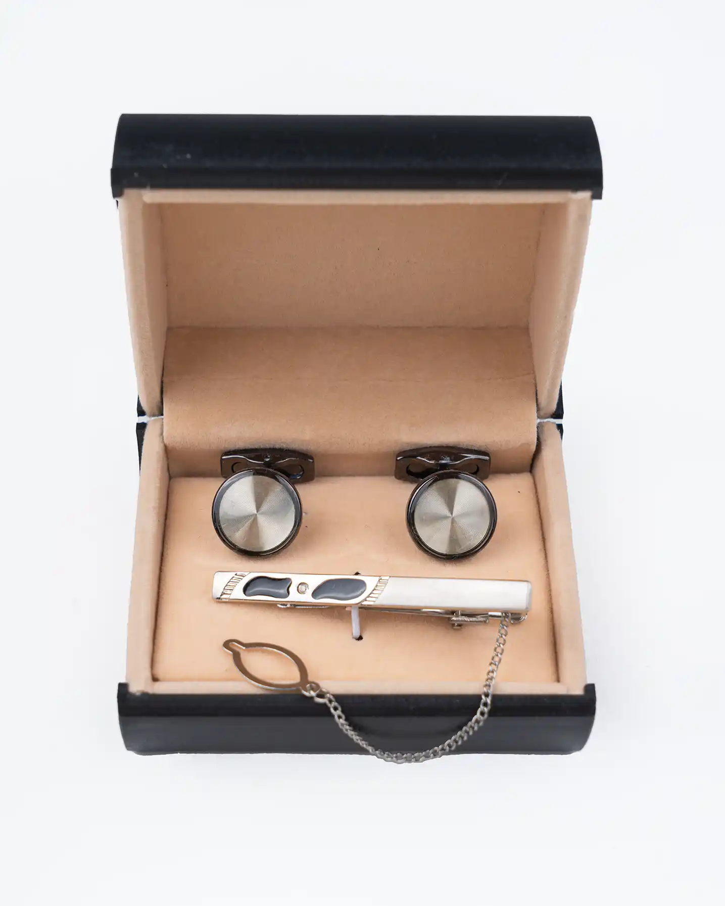 ست دکمه سردست و گیره کراوات برس خورده